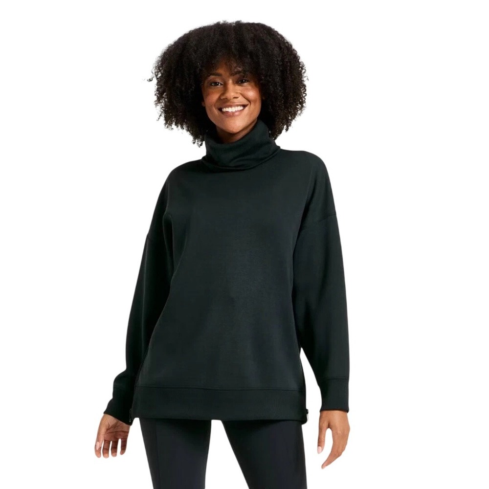 All in Motion Women's Black Airy Sleek Funnel Neck Pullover Size Small